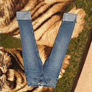 Zara Basic Skinny Jeans with beautiful pearl-embellished cuffs